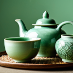 **Image Prompt:** Traditional Thai celadon pottery. Jade green glaze, delicate texture. Tableware, teaware, and decorative objects. Natural lighting, studio shot.